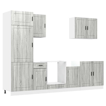 7 Piece Kitchen Cabinet Set Porto Grey Sonoma Engineered Wood
