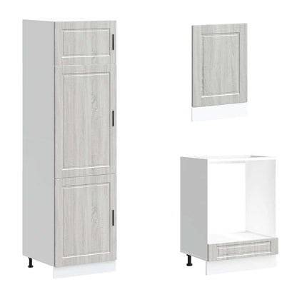 7 Piece Kitchen Cabinet Set Porto Grey Sonoma Engineered Wood
