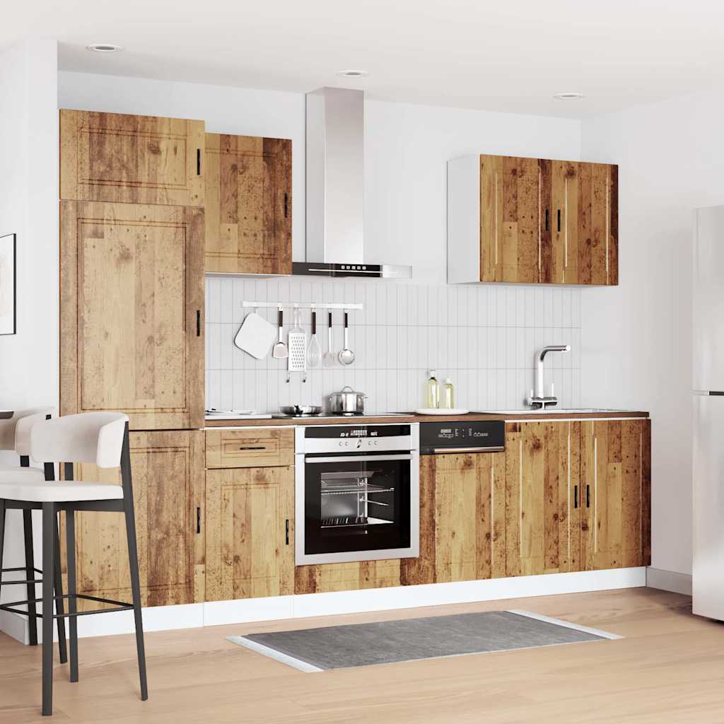 7 Piece Kitchen Cabinet Set Porto Old Wood Engineered Wood
