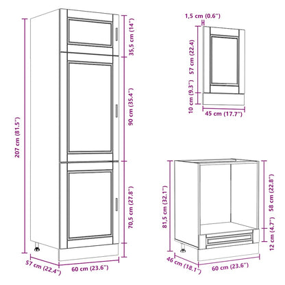 7 Piece Kitchen Cabinet Set Porto Old Wood Engineered Wood