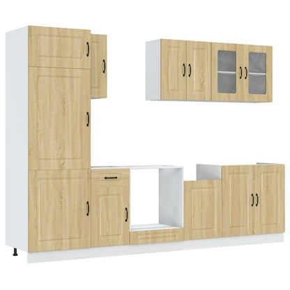8 Piece Kitchen Cabinet Set Kalmar Sonoma Oak Engineered Wood