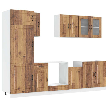 8 Piece Kitchen Cabinet Set Kalmar Old Wood Engineered Wood