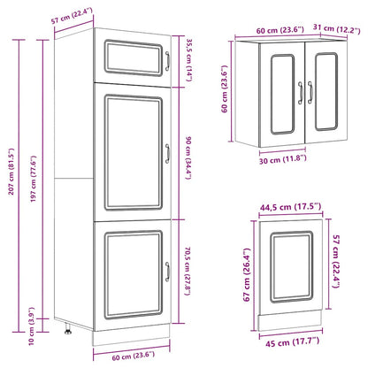 8 Piece Kitchen Cabinet Set Kalmar Old Wood Engineered Wood