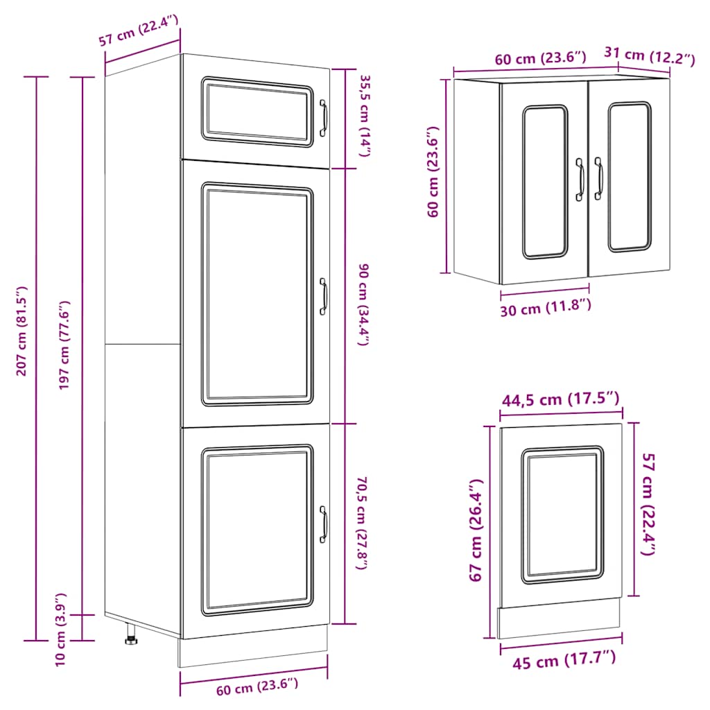 8 Piece Kitchen Cabinet Set Kalmar Artisan Oak Engineered Wood