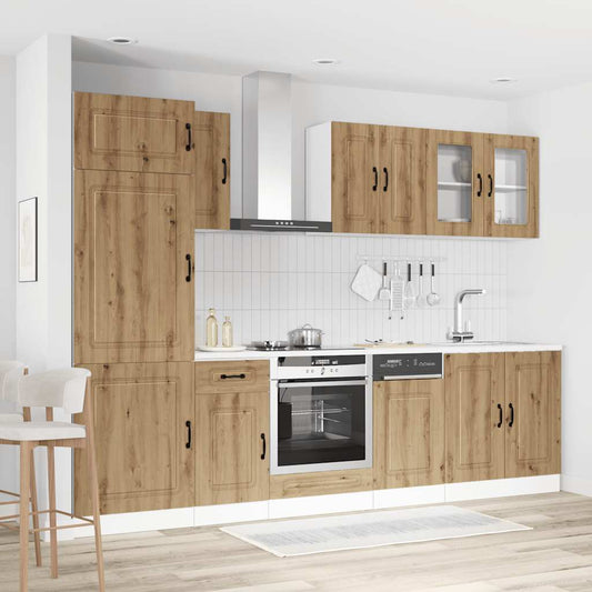 8 Piece Kitchen Cabinet Set Kalmar Artisan Oak Engineered Wood