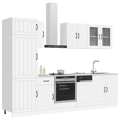 8 Piece Kitchen Cabinet Set Lucca White Engineered Wood