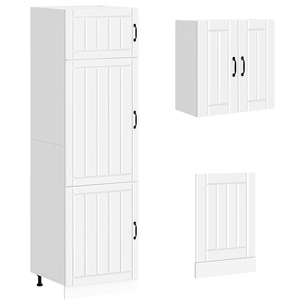 8 Piece Kitchen Cabinet Set Lucca White Engineered Wood