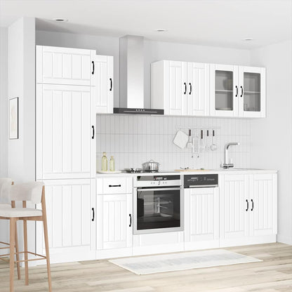 8 Piece Kitchen Cabinet Set Lucca White Engineered Wood