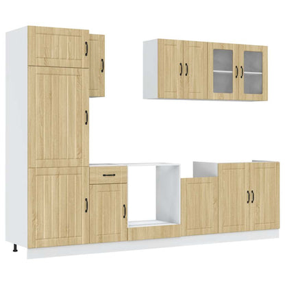 8 Piece Kitchen Cabinet Set Lucca Sonoma Oak Engineered Wood
