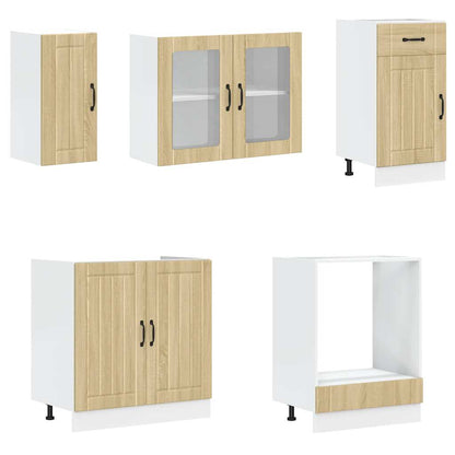 8 Piece Kitchen Cabinet Set Lucca Sonoma Oak Engineered Wood