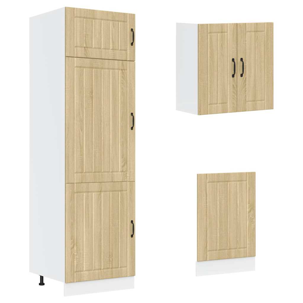 8 Piece Kitchen Cabinet Set Lucca Sonoma Oak Engineered Wood