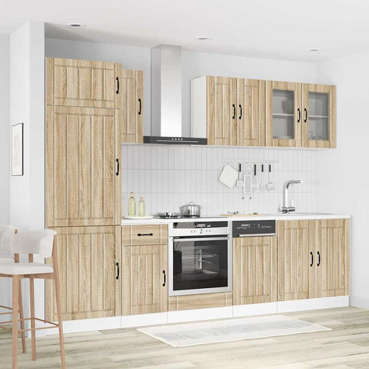 8 Piece Kitchen Cabinet Set Lucca Sonoma Oak Engineered Wood