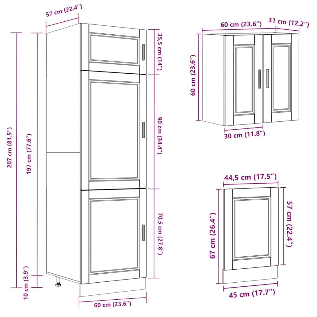 8 Piece Kitchen Cabinet Set Porto High Gloss White Engineered Wood
