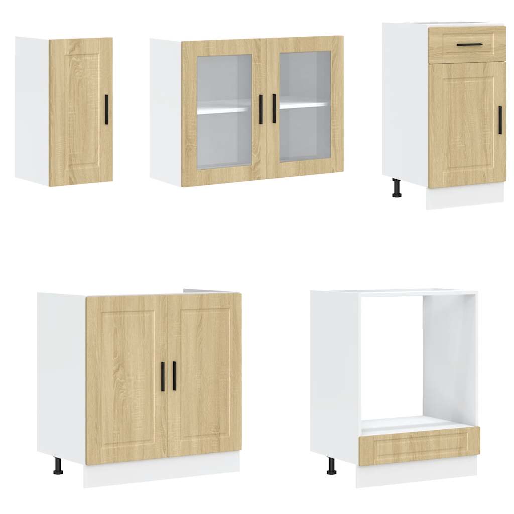 8 Piece Kitchen Cabinet Set Porto Sonoma Oak Engineered Wood