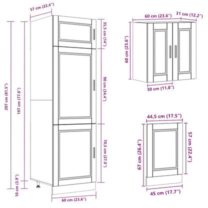 8 Piece Kitchen Cabinet Set Porto Sonoma Oak Engineered Wood