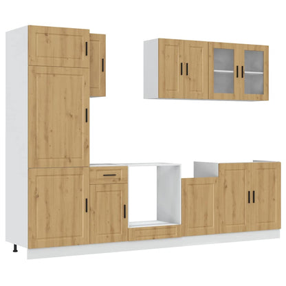 8 Piece Kitchen Cabinet Set Kalmar Artisan Oak Engineered Wood