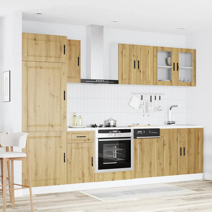 8 Piece Kitchen Cabinet Set Kalmar Artisan Oak Engineered Wood
