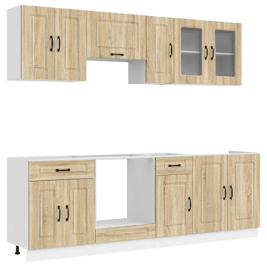 8 Piece Kitchen Cabinet Set "Kalmar" Sonoma Oak Engineered Wood