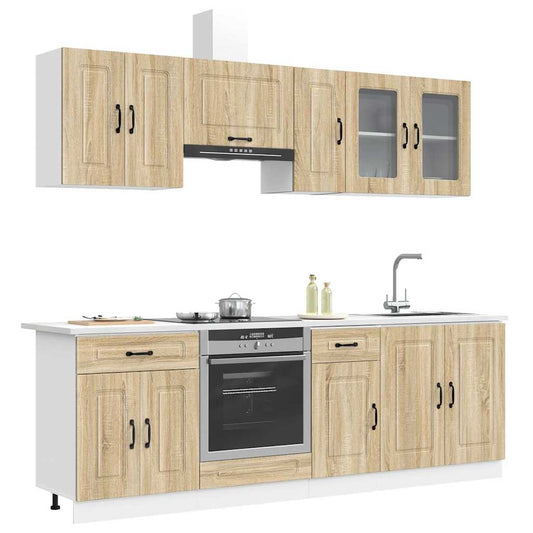 8 Piece Kitchen Cabinet Set "Kalmar" Sonoma Oak Engineered Wood