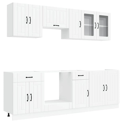8 Piece Kitchen Cabinet Set Kalmar White Engineered Wood
