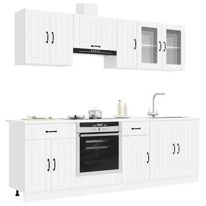 8 Piece Kitchen Cabinet Set Kalmar White Engineered Wood