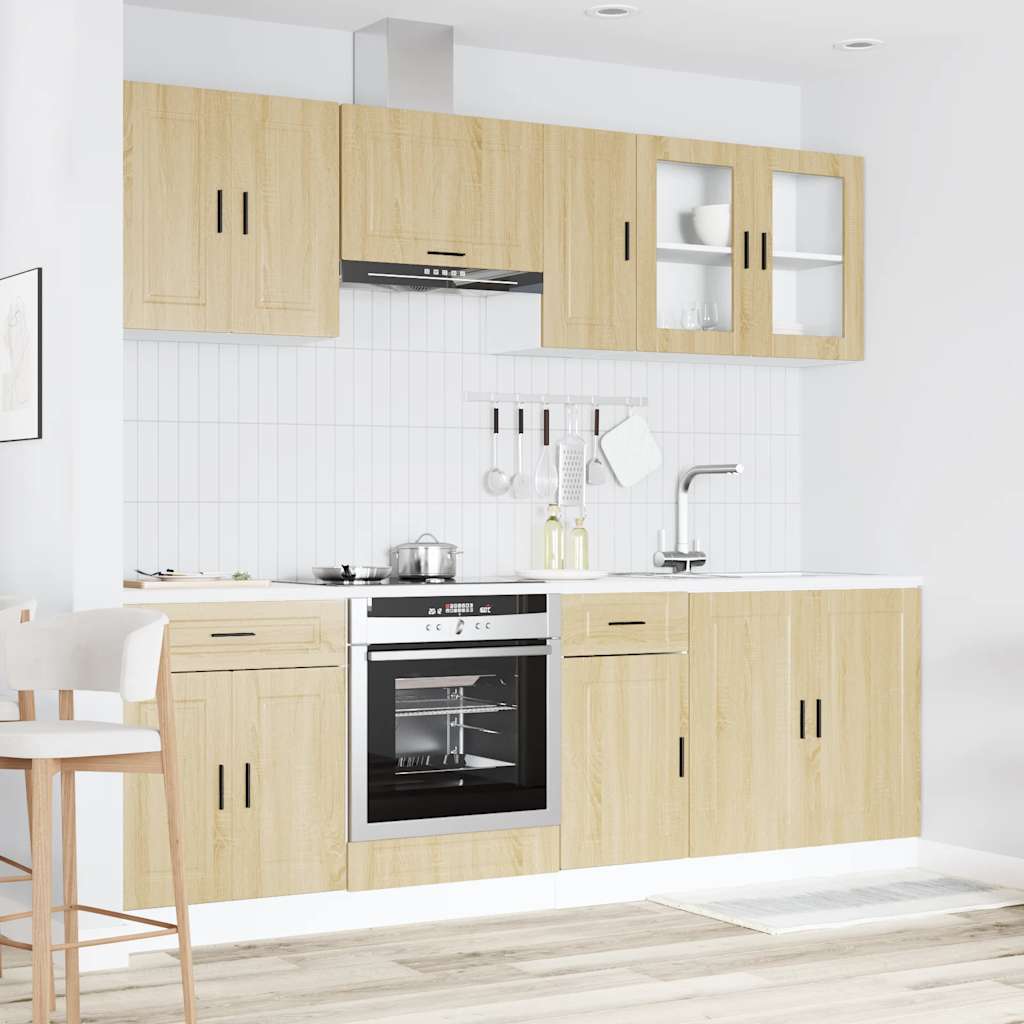 8 Piece Kitchen Cabinet Set Porto Sonoma Oak Engineered Wood