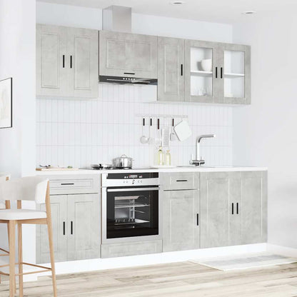 8 Piece Kitchen Cabinet Set Porto Concrete Grey Engineered Wood
