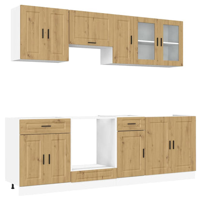 8 Piece Kitchen Cabinet Set Kalmar Artisan Oak Engineered Wood