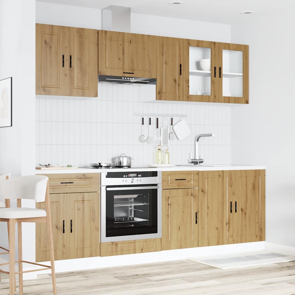8 Piece Kitchen Cabinet Set Kalmar Artisan Oak Engineered Wood