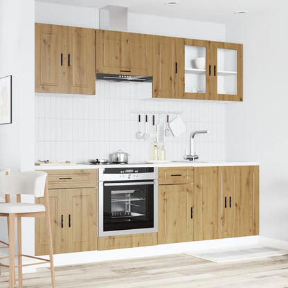 8 Piece Kitchen Cabinet Set Kalmar Artisan Oak Engineered Wood