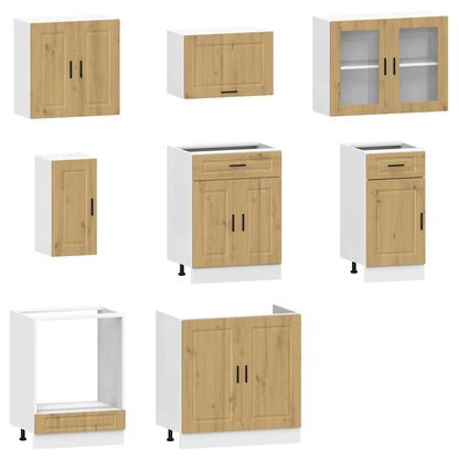 8 Piece Kitchen Cabinet Set Kalmar Artisan Oak Engineered Wood