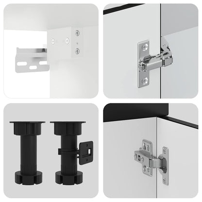 4 Piece Kitchen Cabinet Set Kalmar Black Engineered Wood