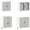 4 Piece Kitchen Cabinet Set Kalmar Grey Sonoma Engineered Wood
