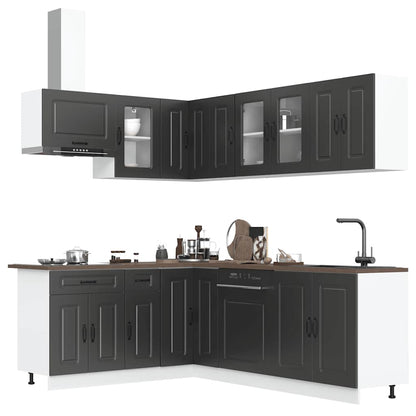 11 Piece Kitchen Cabinet Set Kalmar Black Engineered Wood