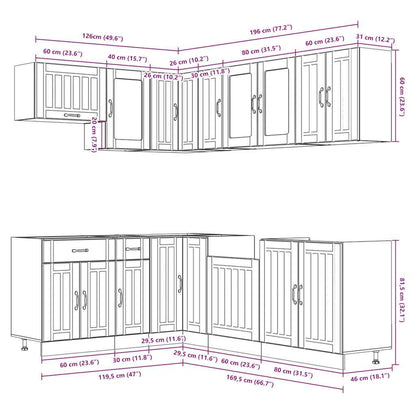 11 Piece Kitchen Cabinet Set Lucca White Engineered Wood