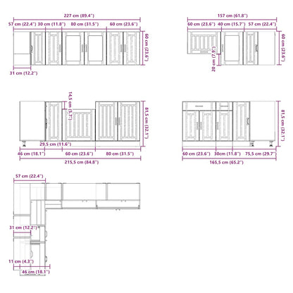 11 Piece Kitchen Cabinet Set Lucca Gloss White Engineered Wood