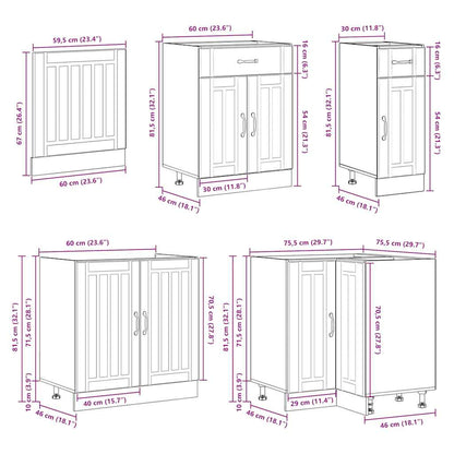 11 Piece Kitchen Cabinet Set Lucca Gloss White Engineered Wood