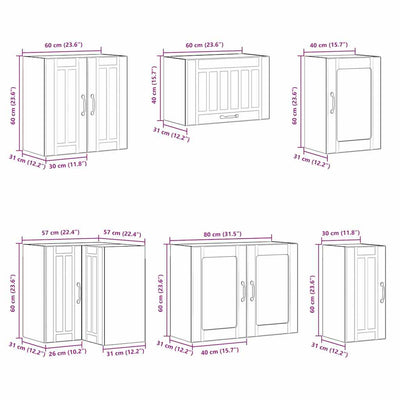 11 Piece Kitchen Cabinet Set Lucca Gloss White Engineered Wood