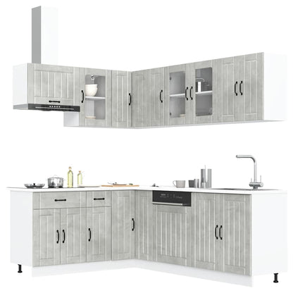 11 Piece Kitchen Cabinet Set Lucca Concrete Grey Engineered Wood