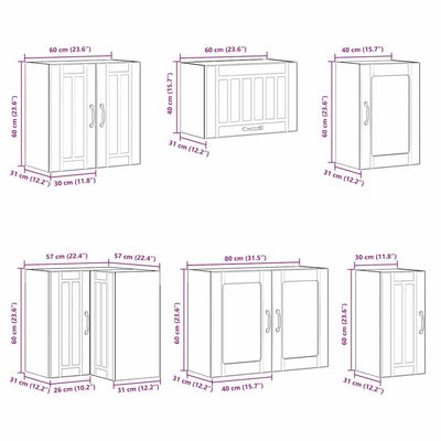 11 Piece Kitchen Cabinet Set Lucca Grey Sonoma Engineered Wood