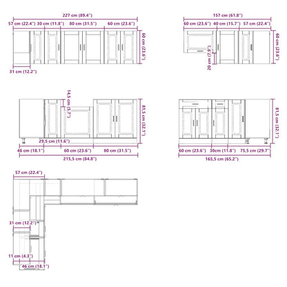 11 Piece Kitchen Cabinet Set Porto Sonoma Oak Engineered Wood