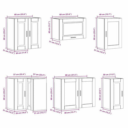 11 Piece Kitchen Cabinet Set Porto Grey Sonoma Engineered Wood