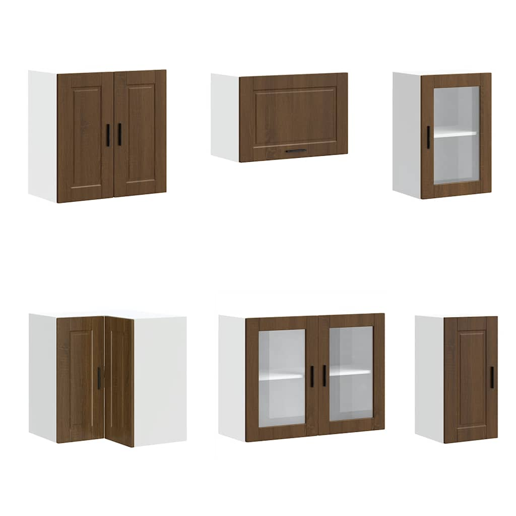 11 Piece Kitchen Cabinet Set Porto Brown Oak Engineered Wood