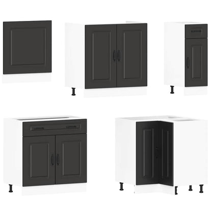 11 Piece Kitchen Cabinet Set Kalmar Black Engineered Wood