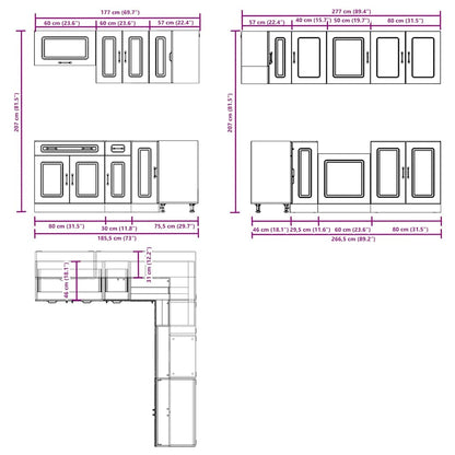 11 Piece Kitchen Cabinet Set Kalmar Gloss White Engineered Wood