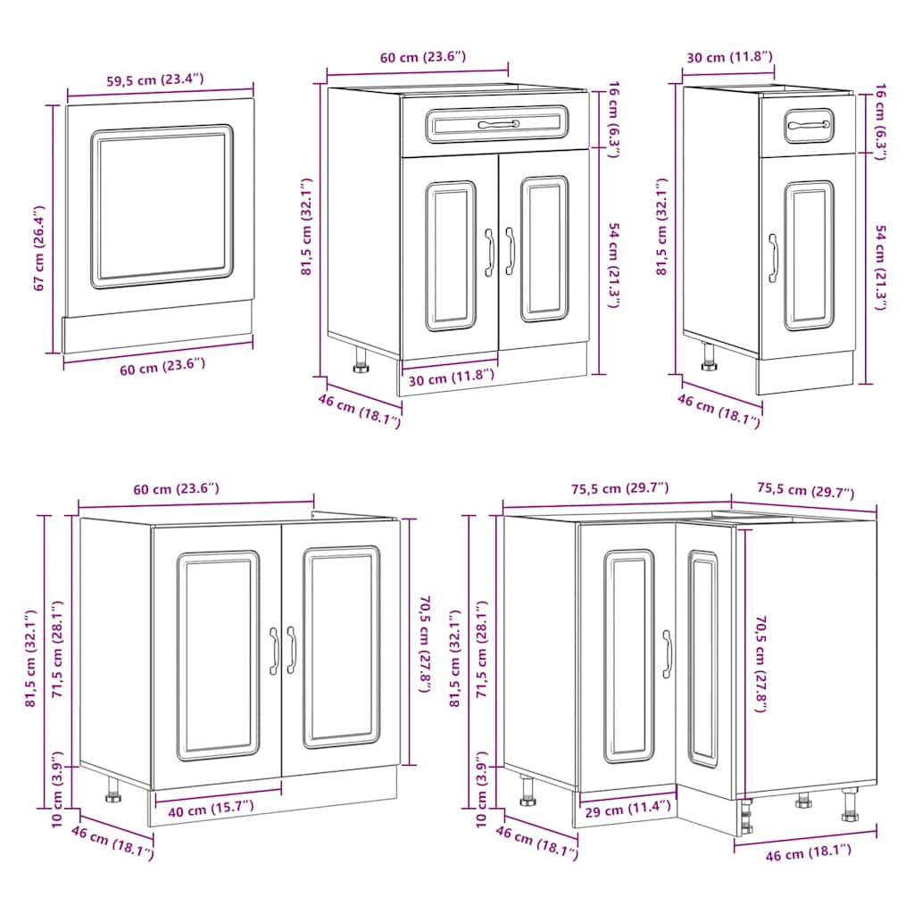 11 Piece Kitchen Cabinet Set Lucca Gloss White Engineered Wood