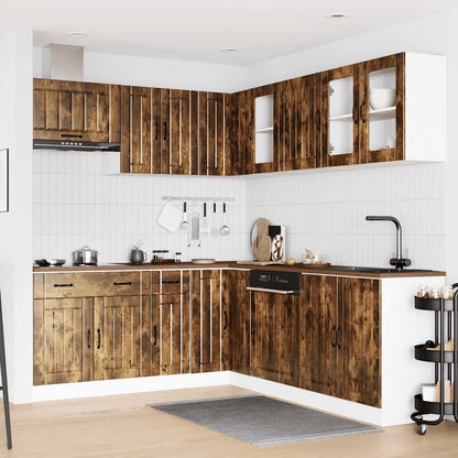 11 Piece Kitchen Cabinet Set Lucca Smoked Oak Engineered Wood