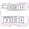 11 Piece Kitchen Cabinet Set Porto Gloss White Engineered Wood