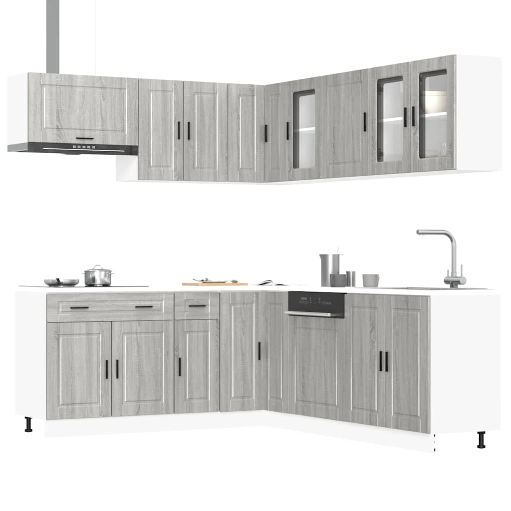 11 Piece Kitchen Cabinet Set Porto Grey Sonoma Engineered Wood