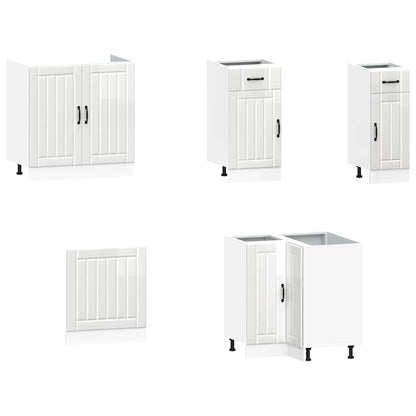 11 Piece Kitchen Cabinet Set Kalmar Gloss White Engineered Wood